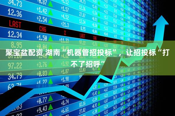 聚宝盆配资 湖南“机器管招投标”，让招投标“打不了招呼”