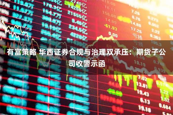 有富策略 华西证券合规与治理双承压：期货子公司收警示函